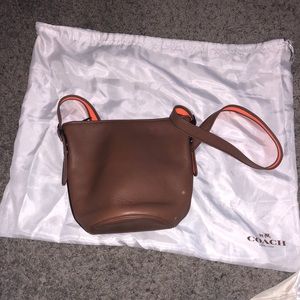 Coach Brown Leather Bucket Shoulder Bag